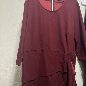 Elegant Burgundy Women's Dress